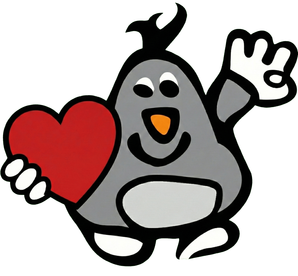 Krtek se srdcem - maskot NFDO